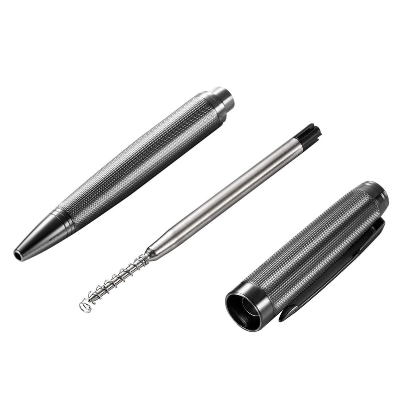 Nekigoen Ballpoint Pen with Perfect Gift Box for Men Women,Luxury Stainless Steel Retractable Pen Executive Home Office Use, and 2 Extra Refills Black Ink 1.0mm B2 (full gray) full gray