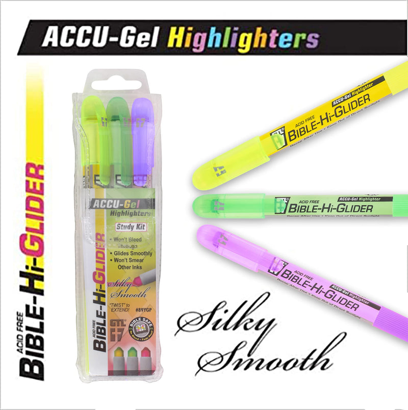 Accu-Gel Bible Highliter 3 Pack Y, G, P