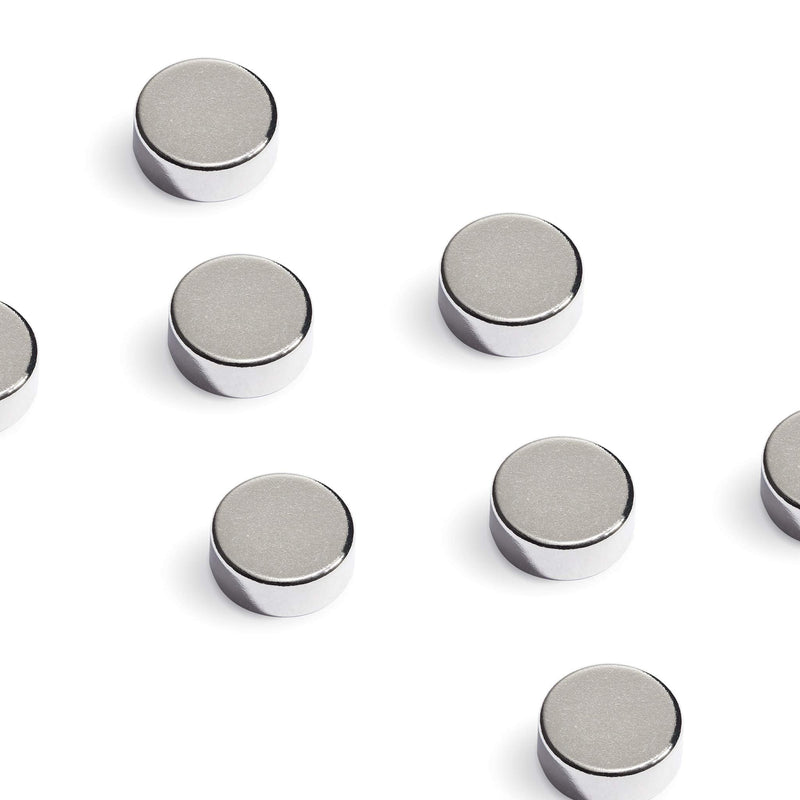 Silver Magnetic Power Buttons by Würkin Stiffs | Pack of 8 | Replacement Magnets for Power Stays | Magnets for Collar Stays in Storage Case | As Seen on Shark Tank