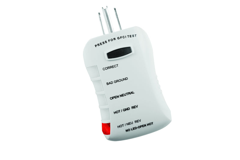 Sperry Instruments HGT6520, Stop Shock II-Single, DIY Testing-120V AC, 3 Color LED Indicator, Comfort Grip, Patented GFCI Outlet Tester, Yellow