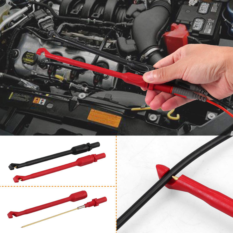 Neoteck Multimeter Test Leads Test Tips Automotive Test Lead Kit with Broken Wire-Free Test Hook Insulation Wire Piercing Clip Test Probe 4mm Socket Automotive Test Leads