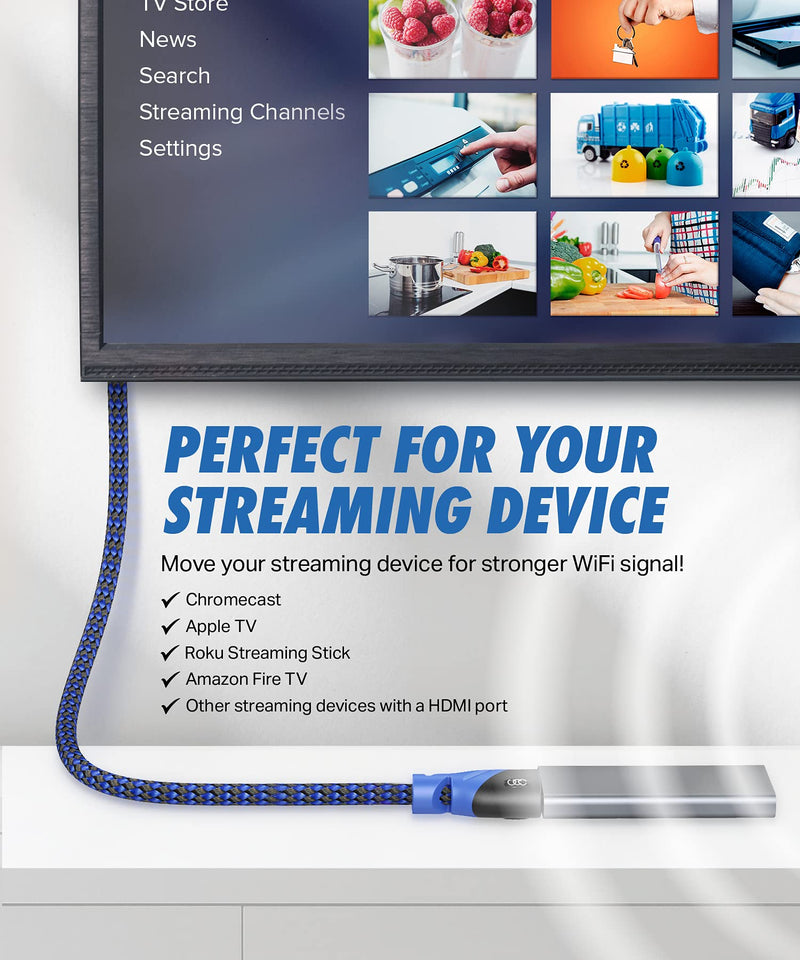 High-Speed HDMI Extension Cable - 3 Feet 2 Pack - Male to Female 4k HDMI Extender - 3ft 3 feet 2-pack