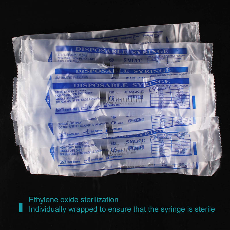 12 Pack - 5ml Plastic Syringes Separate Sterile Packaging Small Syringe Without Needle for Plant Hydroponic Liquid Measurement Pets Feeding Tools (12Pcs 5ML/CC)