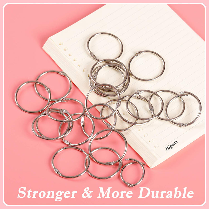 1 Inch (100 Pack) Loose Leaf Binder Rings, Office Book Rings, Nickel Plated Steel Binder Rings, Metal Book Rings for School, Office and Home- Silver 1 Inch-100Packs