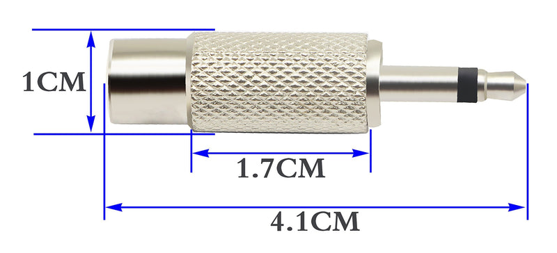 zdyCGTime RCA to 3.5MM Audio TS Adapter 3.5mm 1/8" Mono Plug Male to RCA Female Jack Adaptor Connectorï¼ˆSilver (2 Packs, 2-Pole) 2 Packs, 2-Pole