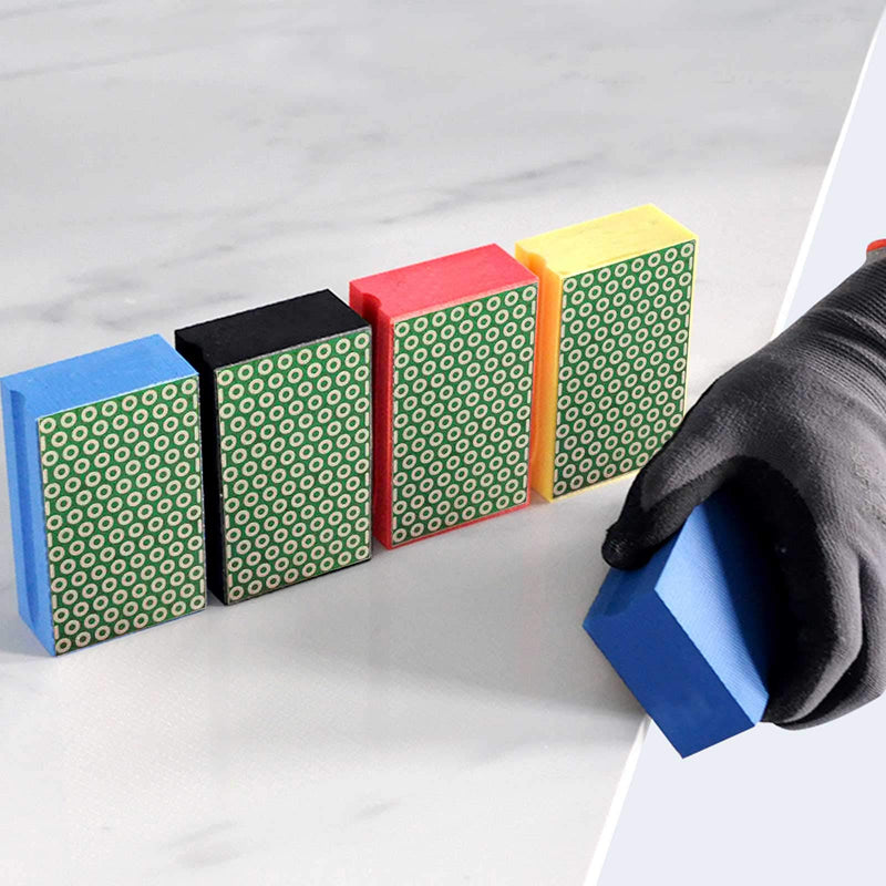 Diamond Hand Polishing Pads for Sanding Concrete Glass Stone Granite Marble 60#,100#,200#,400# (4Pcs/Set)… Dot