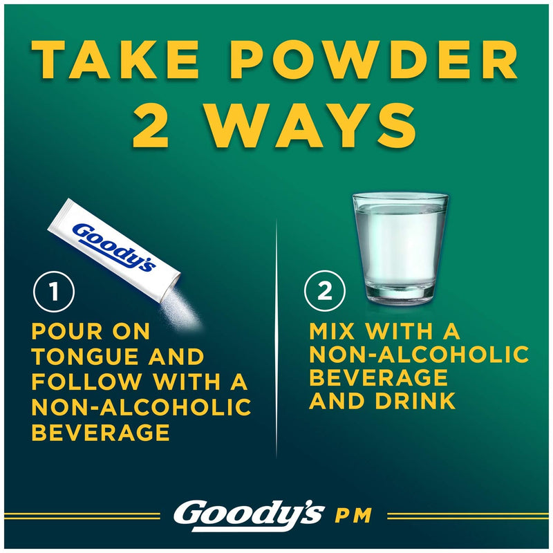 Goody's PM for Pain with Sleeplessness Nighttime Powder, 6 Powder Sticks, 12 Pack 6 Count (Pack of 12)