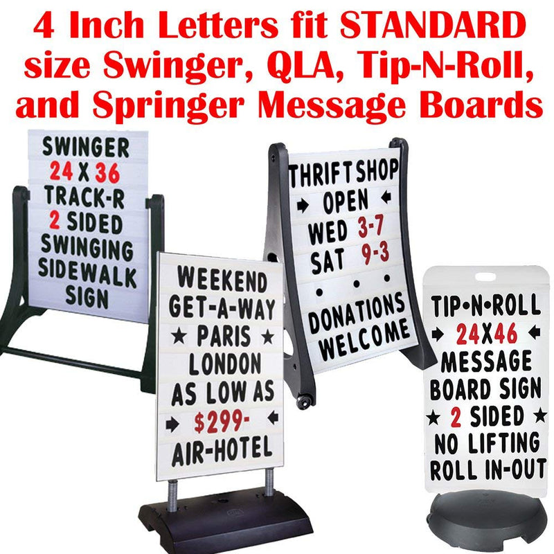 KitAbility Get More Social 4 Inch Set for White Message Board Sidewalk Signs, Includes Additional Emoji, Social Media Symbols, and More More Social White Background