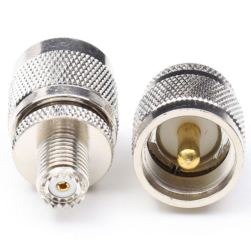 ANHAN UHF Male to Mini UHF Female Connectors PL259 Coax Connector Mini uhf to so239 Coaxial Cable Adapter PL259 Male Adapters 2Packs Mini UHF Female to UHF Male