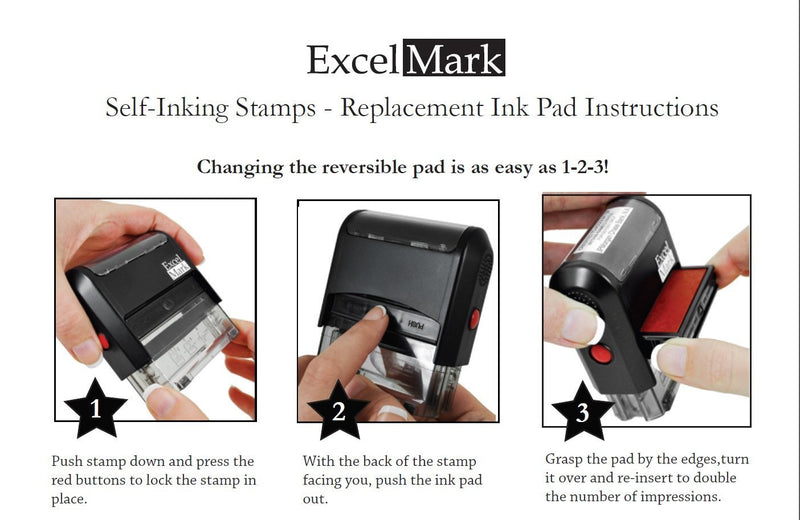 Approved by - ExcelMark Self-Inking Rubber Stamp - A1539 Red Ink