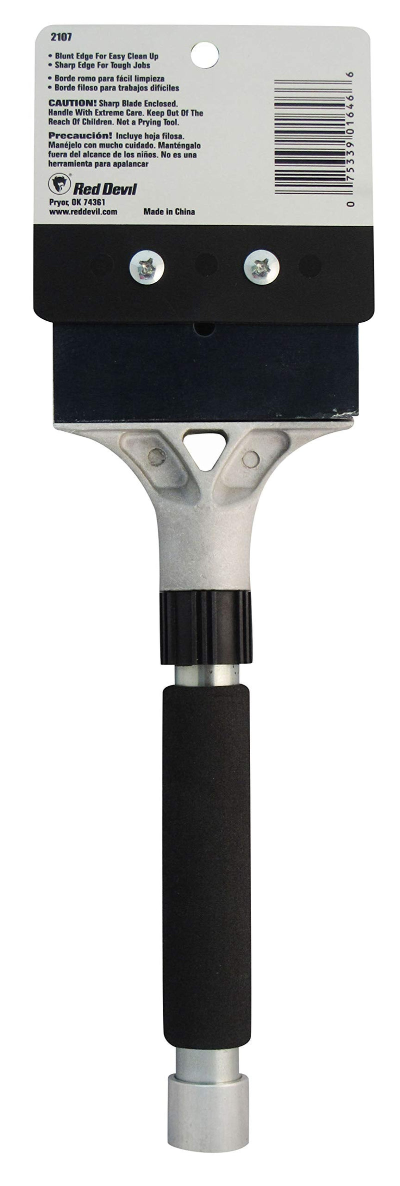 Red Devil 2107 Short Handle Heavy Duty Scraper, Silver