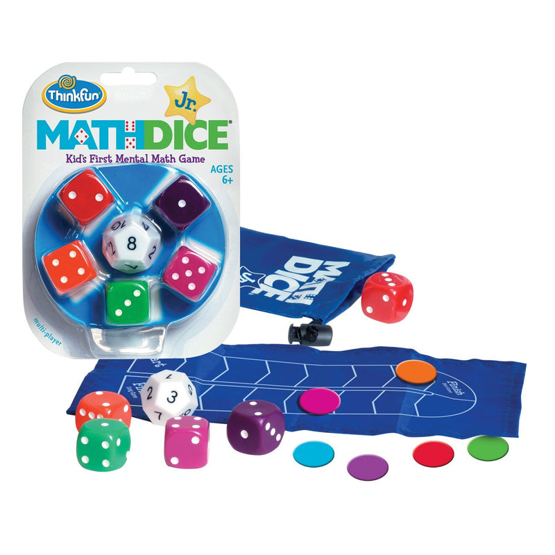 Think Fun Math Dice Junior Game for Boys and Girls Age 6 and Up - Teachers Favorite and Toy of the Year Nominee Math Dice Jr