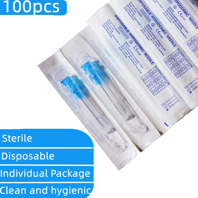 Expesumas 23Ga 1Inch Sterile Disposable Injection Needl with Cap for Animal, Pet, Poultry and Industrial Dispensing Needl Accessories