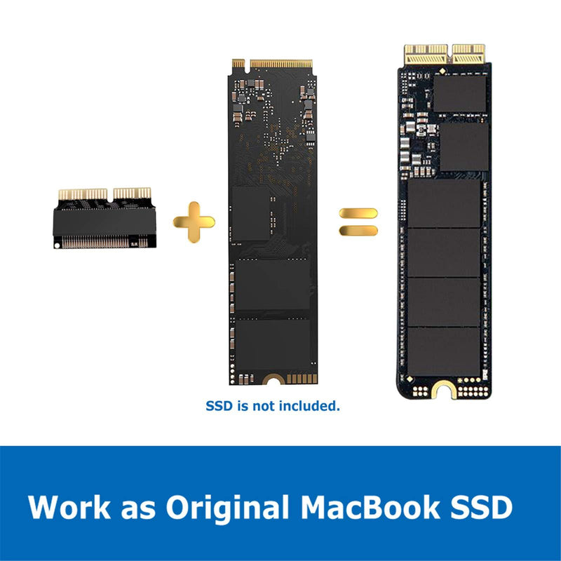 NGFF M.2 NVMe SSD Convert Adapter Card for Upgrade MacBook Air 2013 2014 2015 2016 2017 and Mac Pro Retina 2013 2014 2015, NVMe AHCI SSD Upgraded Kit for A1465 A1466 A1398 A1502 Black