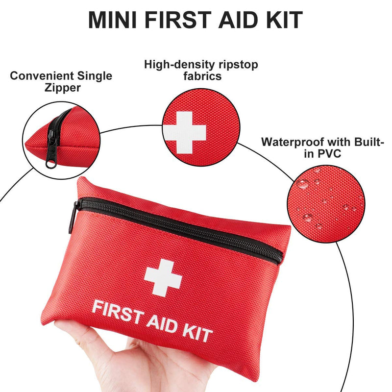 TENQUAN [100 Pieces] Mini First Aid Kit, Portable Compact Small First Aid Kits for Camping, Hiking, Backpacking, Travel, Vehicle, Car, Outdoors, Home, Office, Workplace - Emergency & Medical Supplies