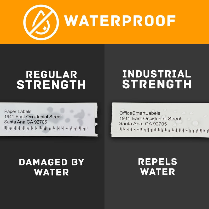 OfficeSmartLabels ( 1-1/8" x 3-1/2" Address Industrial Grade Plastic Labels, Compatible with 1933081 & 30252 (4 Rolls - 350 Labels Per Roll) 4 Rolls