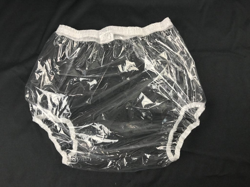 Haian Adult Incontinence Pull-on Plastic Pants 3 Pack (Large, Glass Clear)