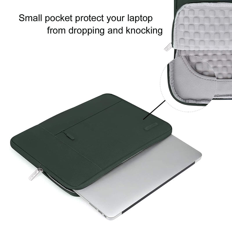 MOSISO Compatible with MacBook Air 13 inch Case 2018-2020 Rlease A2337 M1 A2179 A1932, Plastic Hard Shell & Multifunctional Briefcase Sleeve Bag & Keyboard Cover, Midnight Green