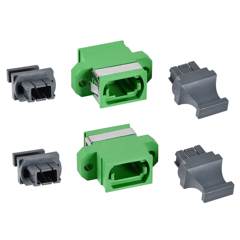 uxcell SM/MM MPO Fiber Optic Connector, Low Loss Quick Optical Adapter for MPO/MTP Green 44x25x10mm