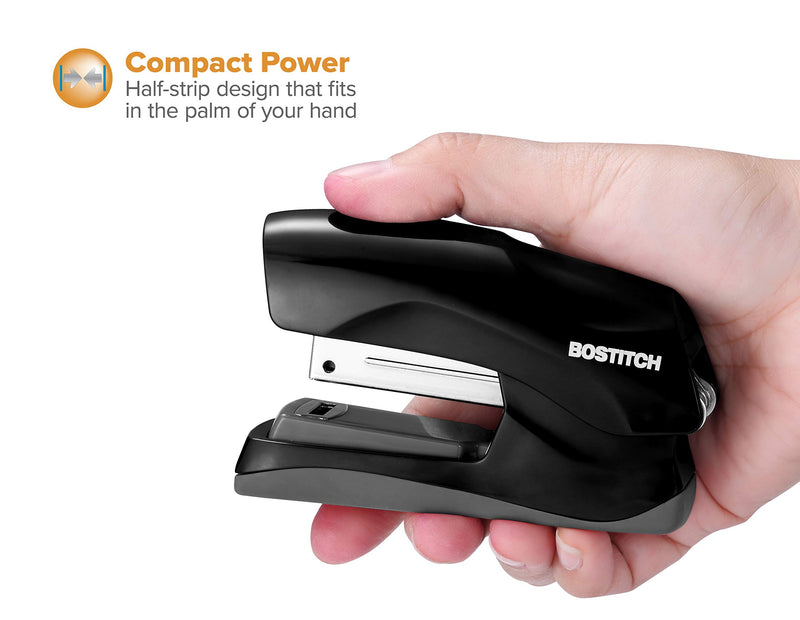 Bostitch Office Heavy Duty 40 Sheet Stapler, Small Stapler Size, Fits into the Palm of Your Hand; Black (B175-BLK) Compact