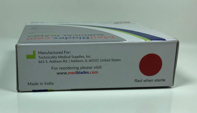 MedBlades Box of 100 Each Stainless Steel Blades, Sterile, Individually Foil Wrapped. Dental, Surgical, Hobby, Craft & More (# 12) # 12