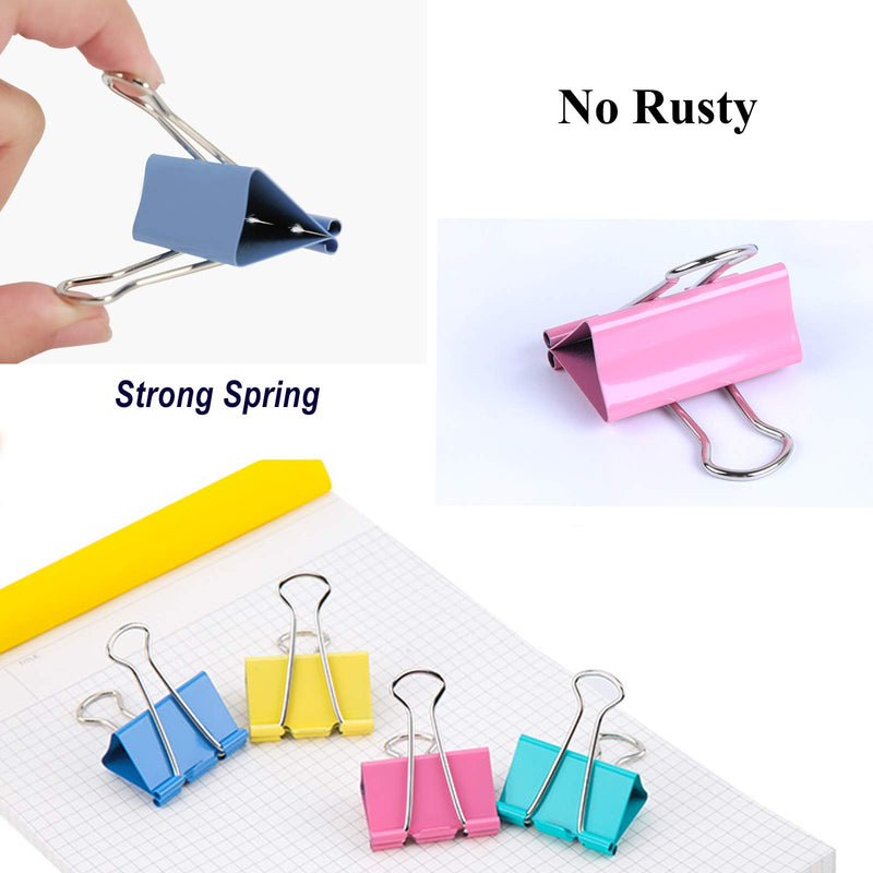 24 Pcs Colorful Large Binder Clips 1.6 inch for Office