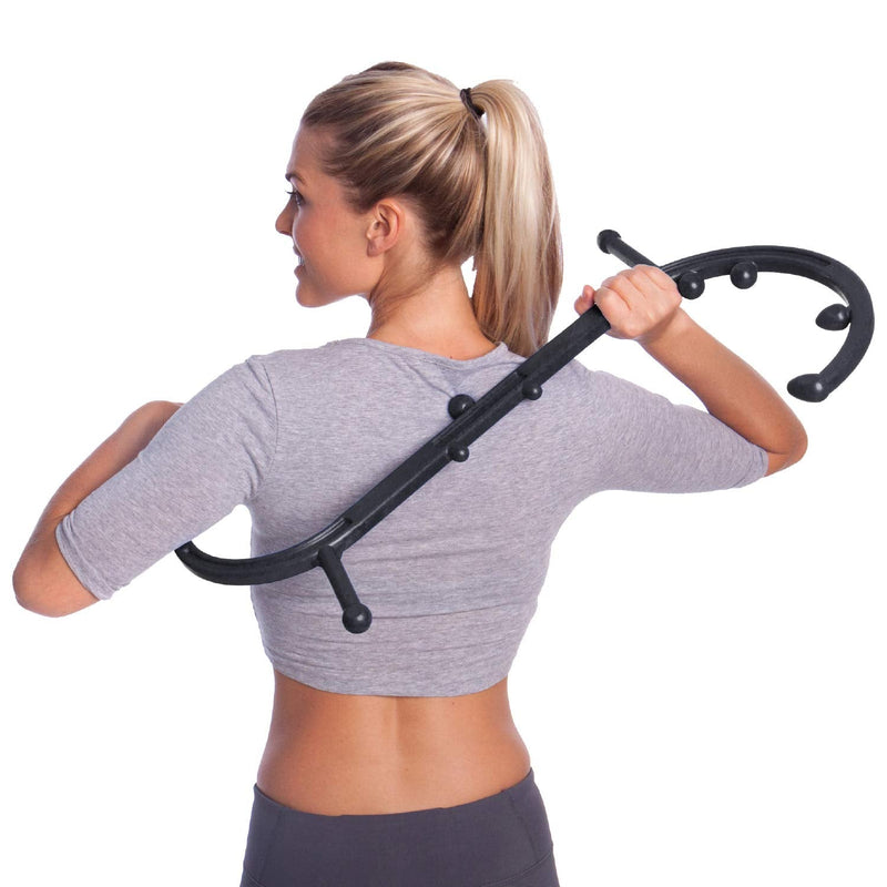 Body Back Buddy Classic - Trigger Point Massage Tool, Neck and Back Massager Handheld, Manual Self Massager, Massage Cane, Muscle Knot Remover with Instructions (Black Marbled) Black Marbled Single