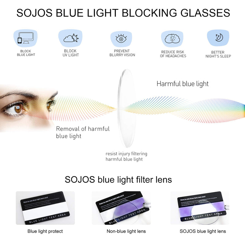 SOJOS Cat Eye Blue Light Blocking Glasses Hipster Metal Frame Women Eyeglasses She Young Beige