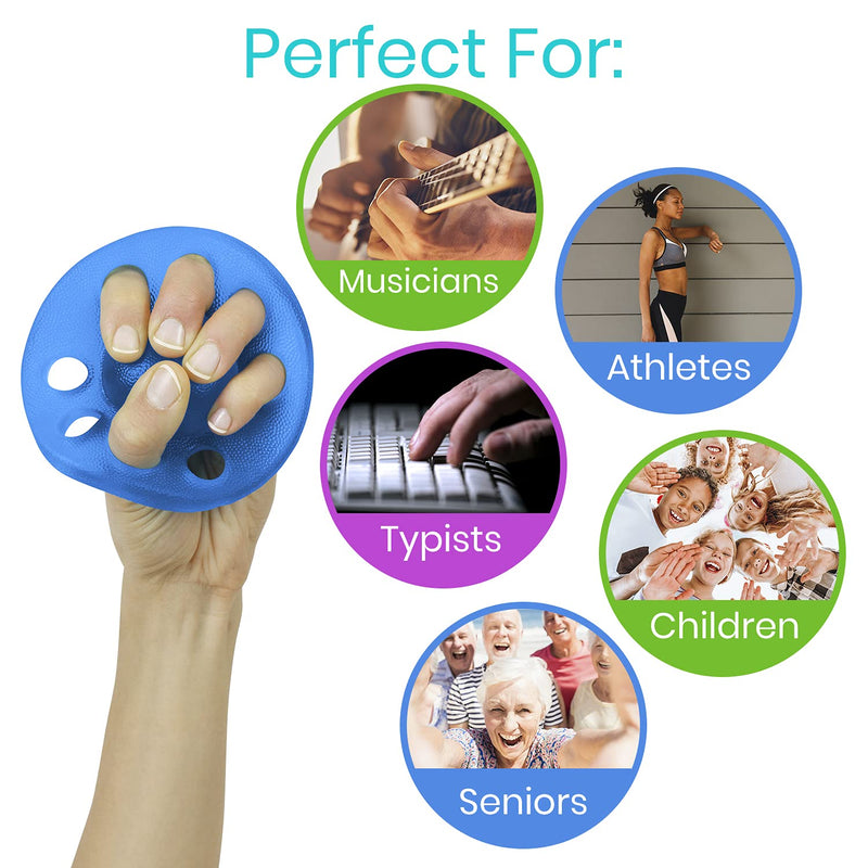 Vive Finger Exerciser and Hand Strengthener - Extensor Trainer Grip Stretcher Balls - Therapy Exercises for Arthritis, Carpal Tunnel, Forearm Muscle Strength Band Guitar, Rock Climbing Strengthening