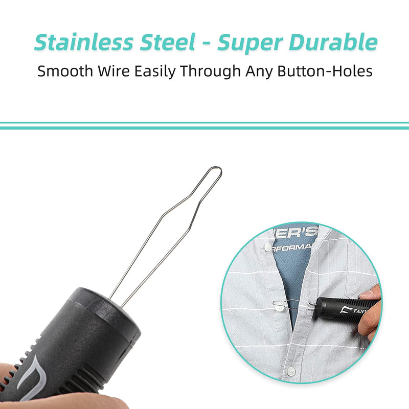 2 Pack Button Hook Dressing Aids with Zipper Pull-Button Aid and Zipper Pull Helper for Button Assist Device with Comfort & Wide Grip, Shirt & Coat Buttoning Aid for Elderly