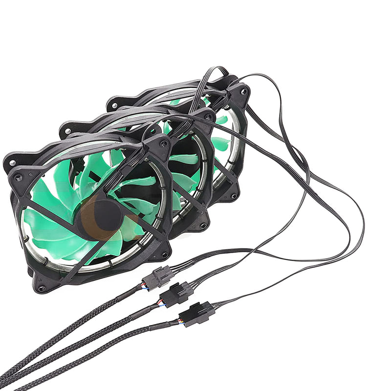 yomgam 3 Way 4 Pin PWM Fan Splitter Cable,12 inch PC Fan Extension Cable, CA PWM Fan Extension Cable, for Computer ATX Case 4-Pin/3-Pin Cooling Fan Cable (2 Pack ） 2 Pack 3 Way
