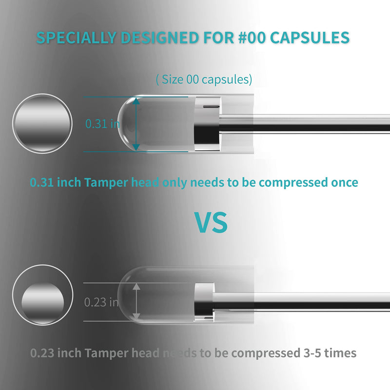 Capsule Filling Machine Pill Filler - Sizes 00 Capsule Special-Purpose Herb Powders Tamper Tool Spoon, Micro Lab Spoons Spatula with Fast and Easy Filling Sizes #00#000 Capsule #00 #000