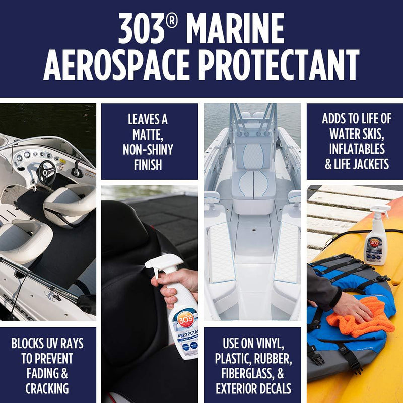 303 Marine UV Protectant for Vinyl, Plastic, Rubber, Fiberglass, Leather And More â€“ Dust and Dirt Repellant - Non-Toxic, Matte Finish - 10 fl. oz. (30305) 10 Fl. oz.