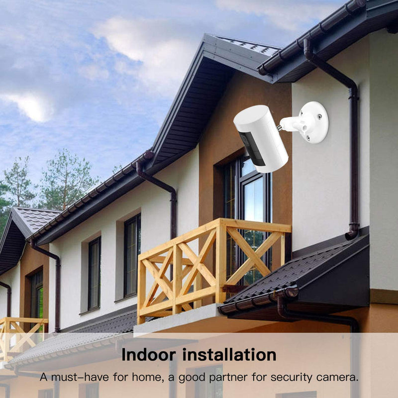 360 Degree Adjustable Mount for Stick Up Cam/Indoor Cam/Battery Cam,TIUIHU Stable Outdoor Ceiling Bracket Mounting Kit for Plug-in HD Security Camera (2-Pack,White) White