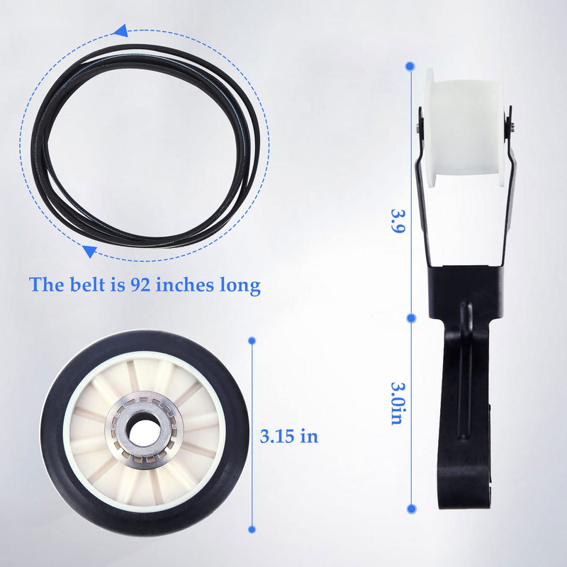 4392065 Dryer Repair Kit for whirlpool kenmore roper admiral maytag amana crosley estate inglis kitchenaid sears Including Belt 341241, Idler 691366, Rollers 349241t