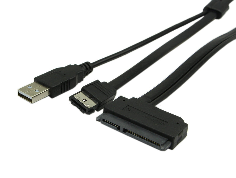 SinLoon 2.5'' Hard Disk Drive SATA 22Pin to eSATA Data USB Powered Cable Adapter for Optimized for SSD, Support UASP SATA IIIEC-SSHD(Black)