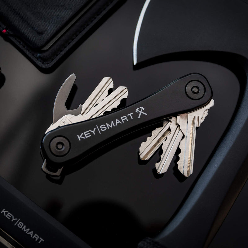 KeySmart Rugged - Multi-Tool Key Holder with Bottle Opener and Pocket Clip (up to 14 Keys, Midnight Diamond)