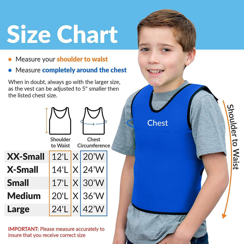 Special Supplies Sensory Compression Vest Deep Pressure Comfort for Autism, Hyperactivity, Mood Processing Disorders, Breathable, Form-Fitting, Kids and Adults (Blue, X-Small 14x24 inches) Blue X-Small (Pack of 1)
