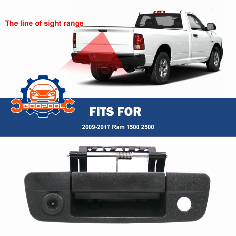 Tailgate Handle Backup Camera Rear View Compatible with 2009-2017 Dodge Ram 1500 2500 3500ï¼ˆRCA Connectorï¼‰