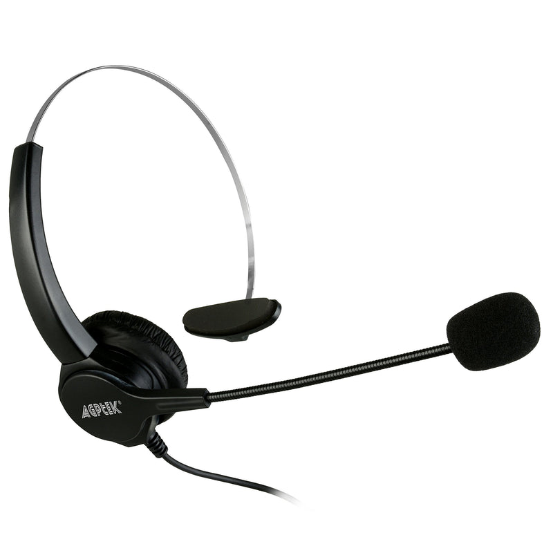 AGPtEK Hands-Free Call Center Noise Cancelling Corded Monaural Headset Headphone with Mic Mircrophone - Cord with USB Plug, Volume Control