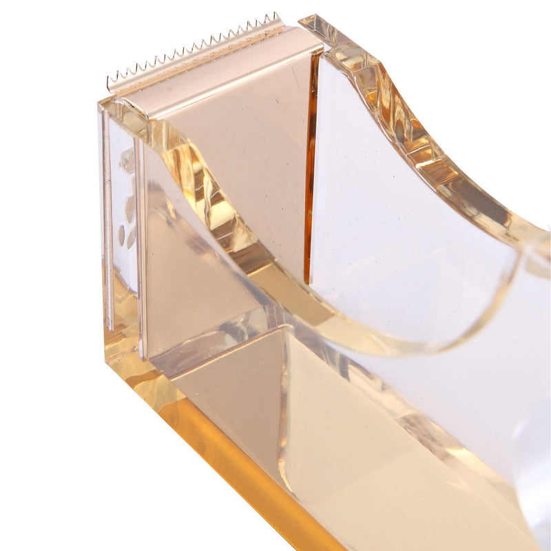 E&O Acrylic Gold Stapler Tape Dispenser Set Acrylic Office & Desk Sets-1 Stapler&1 Tape Dispenser- Gold - 2/Pack(Gold+Gold)