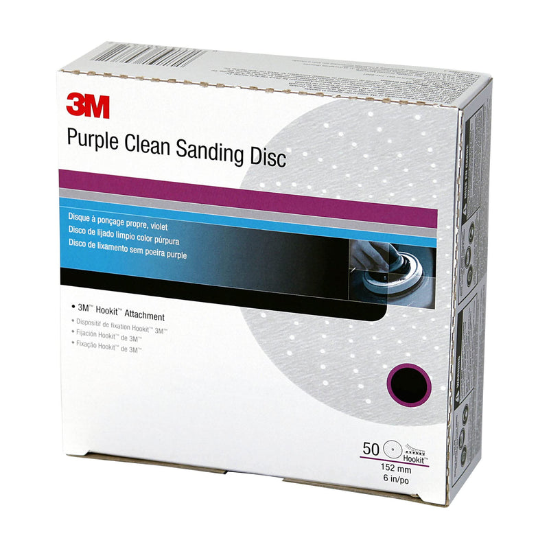 3M Hookit Purple Clean Sanding Disc 334U, 30760, 6 in, P800 grade, 50 discs per carton 1