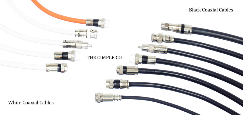 2' Feet, Black RG6 Coaxial Cable (Coax Cable) with Weather Proof Connectors, F81 / RF, Digital Coax - AV, Cable TV, Antenna, and Satellite, CL2 Rated, 2 Foot 2 Feet (0.6 Meter)