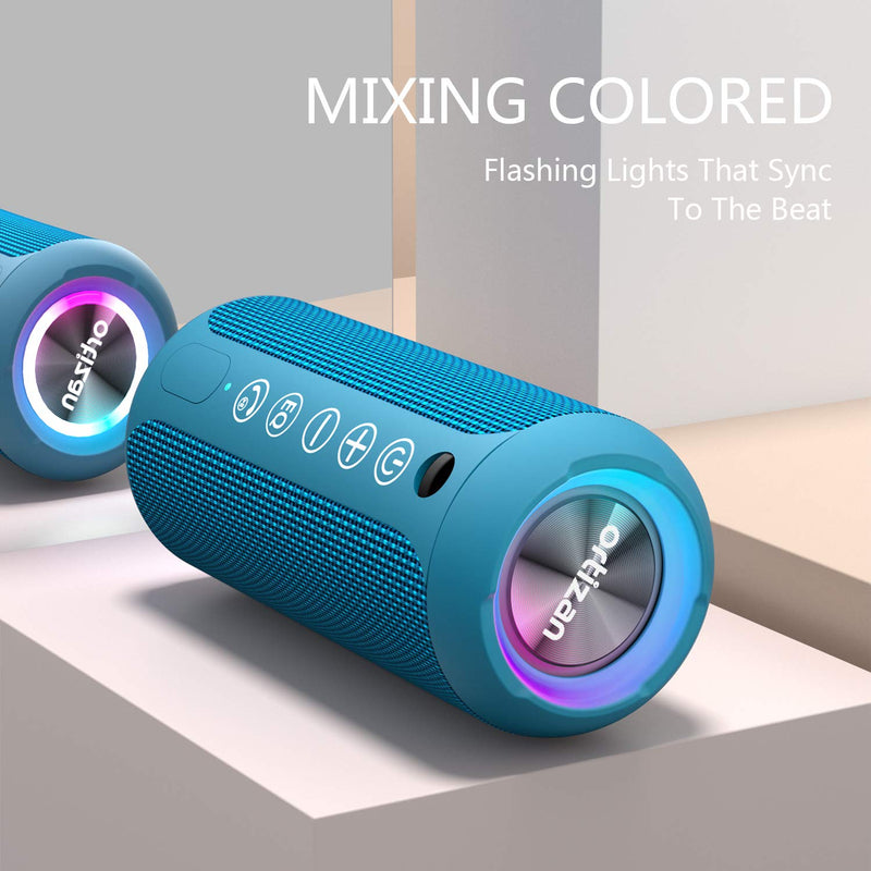 Ortizan Portable Bluetooth Speaker, IPX7 Waterproof Wireless Speaker with 24W Loud Stereo Sound, Outdoor Speakers with Bluetooth 5.0, 30H Playtime,66ft Bluetooth Range,Dual Pairing for Home Blue