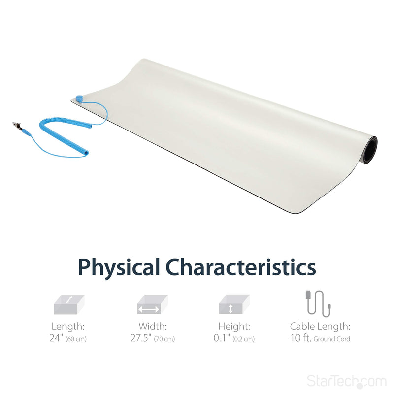 StarTech.com Anti-Static Mat - 25â€ x 27.5â€ Electrical Grounding Desk Pad - For Home or Work - Beige (M3013)