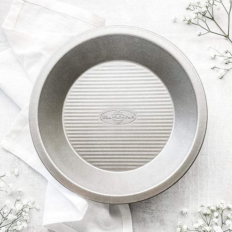 USA Pan Bakeware Aluminized Steel Pie Pan, 9-Inch 9-Inch Pie Pan