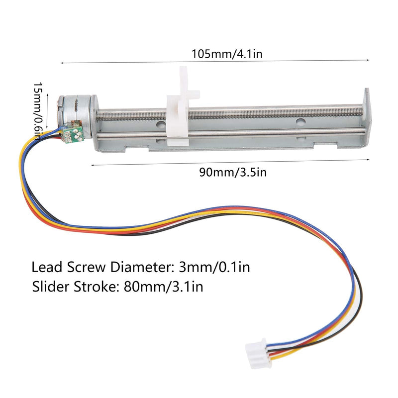 Electric Linear Guide Rail Motion Slide Actuator Module 80mm Stroke Driven by 2Phase 4Wire Stepper Motor for DIY CNC Linear Position Kit Engraving Machine