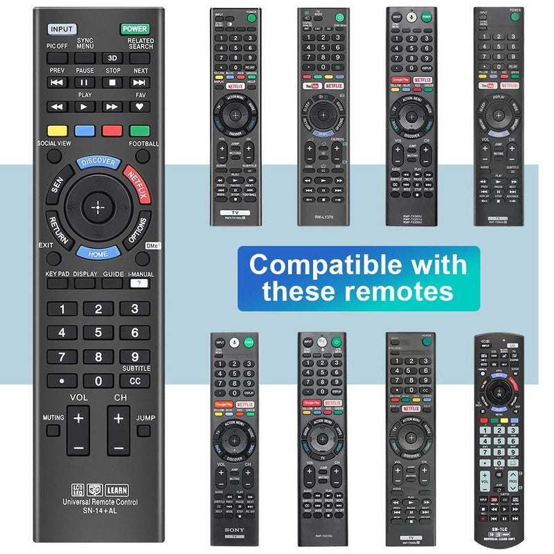 Gvirtue Sony Universal Remote Control for Almost All Sony RM-YD005 RM-YD014 RM-YD018 RM-YD021 RM- YD024 RM-YD025 YD026 RM-YD027 RM-YD028 RM-YD040 RM-YD063 RM-YD065 RM-YD092 RM-YD102 RM-YD103 RM- Y156 SN-14+L