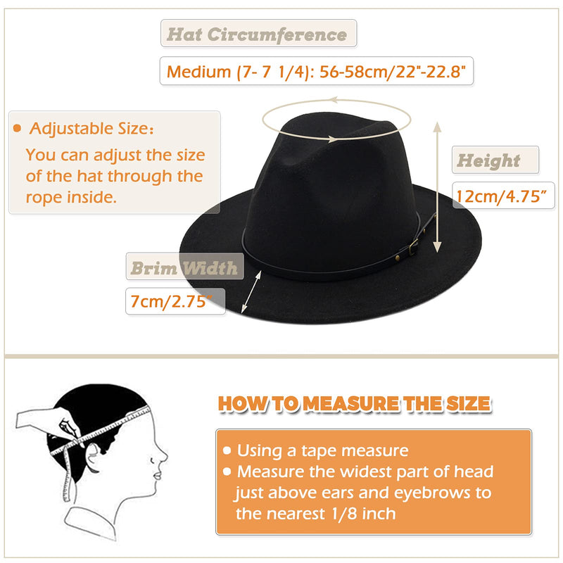 Lisianthus Women Belt Buckle Fedora Hat Black