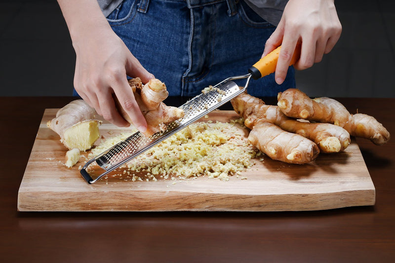 Deiss PRO Citrus Zester & Cheese Grater — Parmesan Cheese Lemon, Ginger, Garlic, Nutmeg, Chocolate, Vegetables, Fruits - Razor-Sharp Stainless Steel Blade, Wide, Dishwasher Safe